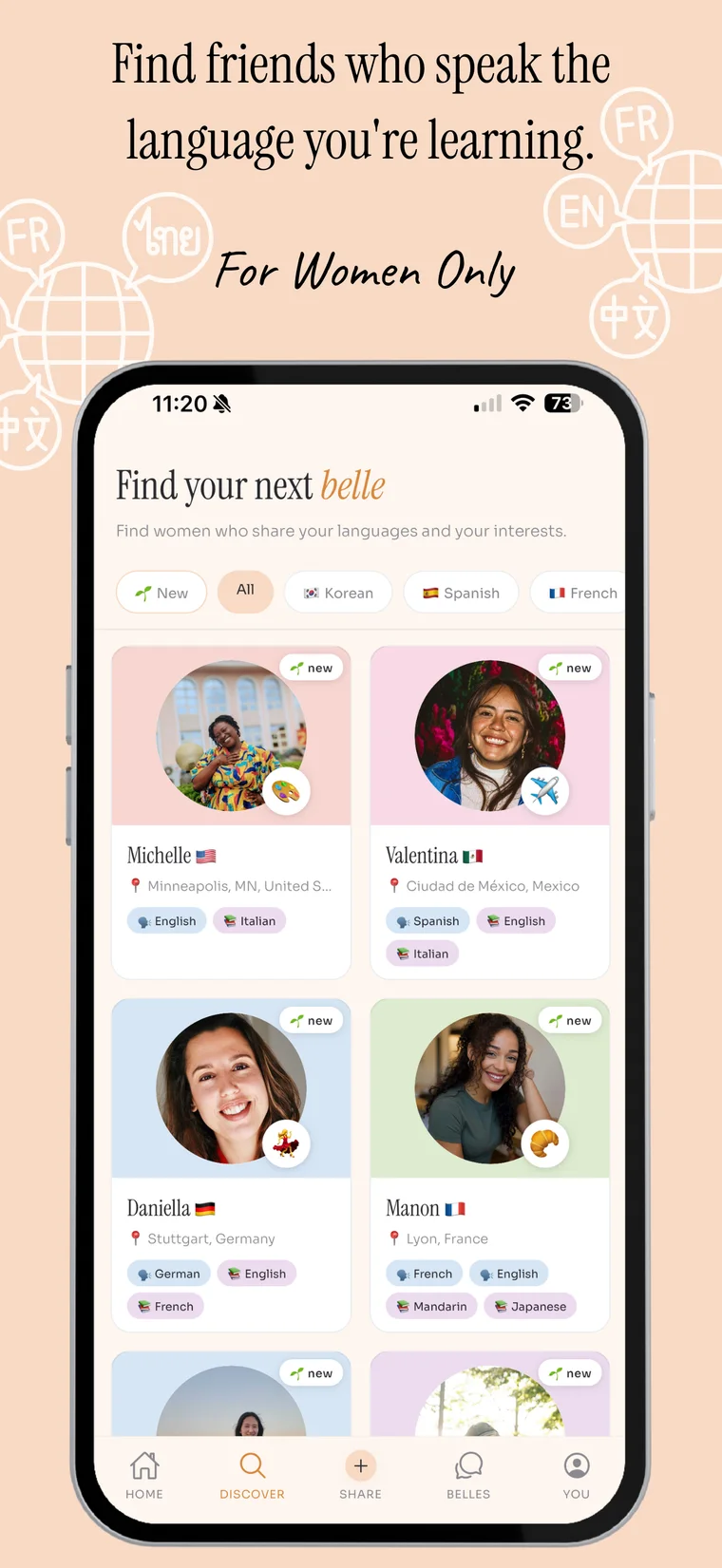 Discover other Belles, for women only
